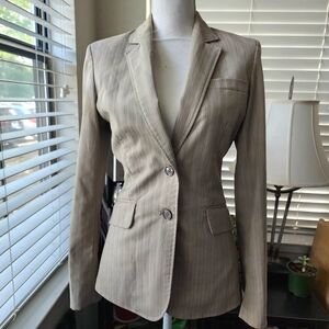 The Limited Tan Blazer with Notched Lapels and Fitted Silhouette